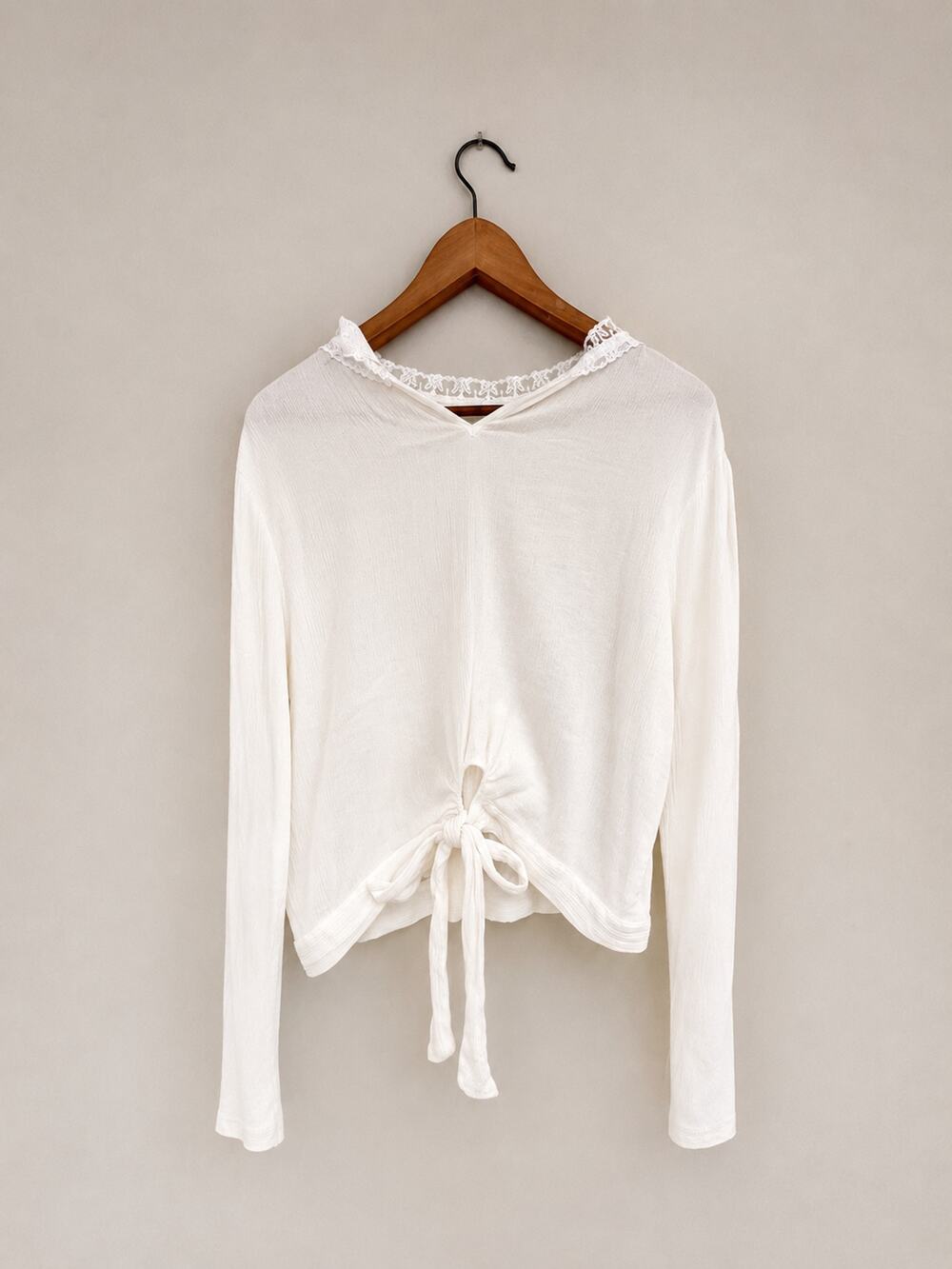 Bohemian Cotton Top Size L Lace Detailing Soft Girl Cottagecore Essential Staple